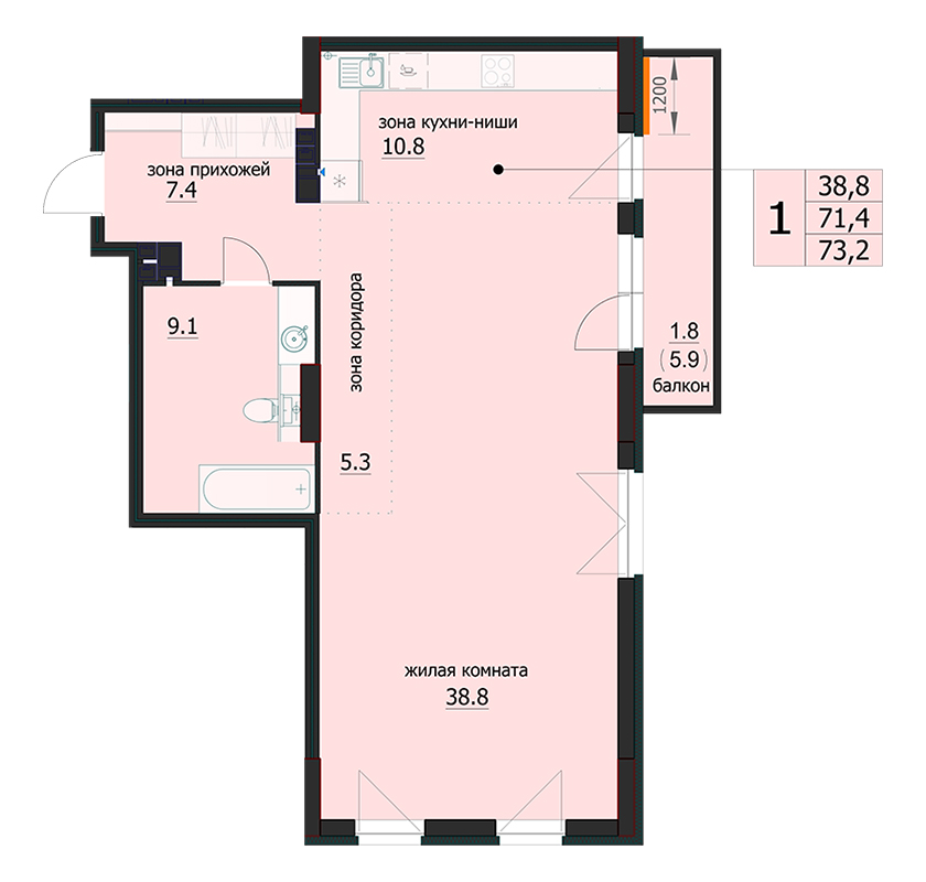 планировка квартиры 73 м2